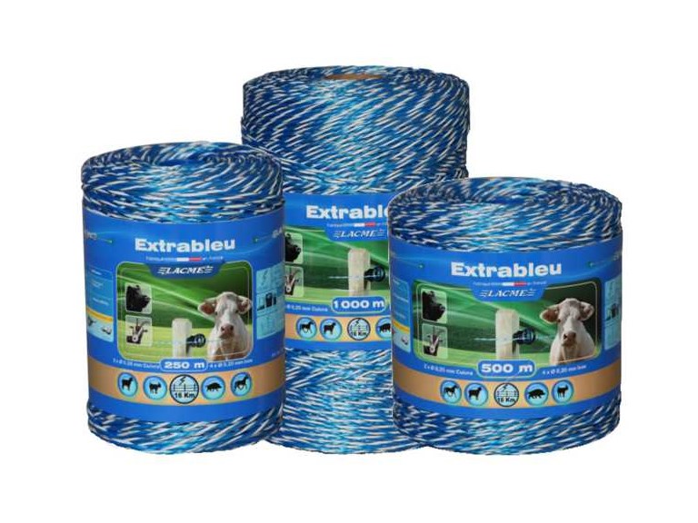 EXTRABLEU Litze:   PREMIUM-Litze. Für lange Zäune oder schwer zu hütende Tiere bis 16km 2 Kup