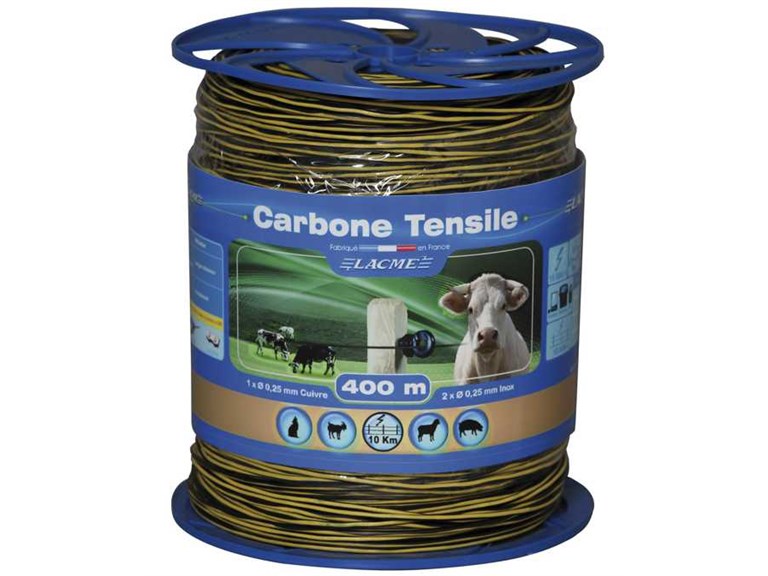 CARBONE Tensile Litze:   PREMIUM-Litze. Ideal für intensive Portionsweiden bis 10km  1 Kupferleite