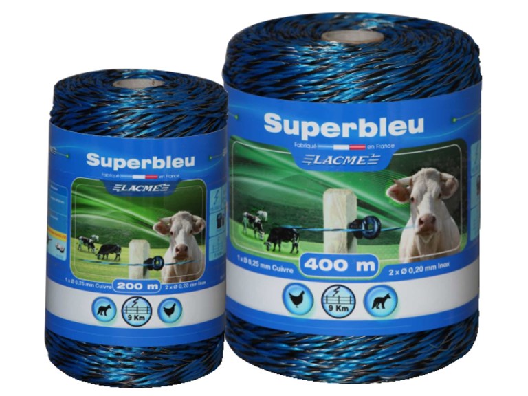 SUPERBLEU Litze:   CLASSIC-Litze. Für mittellange Zäune und lange, halbmobile Zäune bis 9km 1