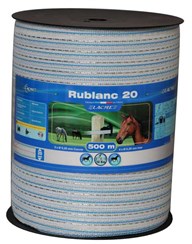 Weisses Band RB 20 mm; L?nge: 200m:   CLASSIC-Band. Für lange Zäune bis 16km. Ideal für Pferde  2 Kupferleiter,
