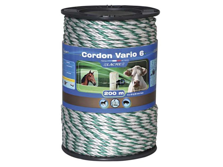 VARIO 6 Kordel:   BASIC-Kordel Für kurze Zäune bis 2km. Ideal für Pferdekoppeln 6 Edelstahll