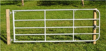 Weidetor für Schafe, 5,00m - 6,00m, inkl. Montage-Set:   Weidetor, ausziehbar   Inklusive aller Befestigungsteile für Holzsäule und 