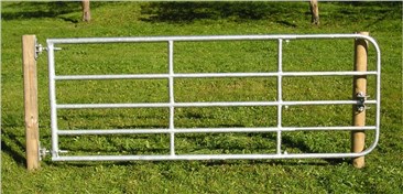 Weidetor für Schafe, 1,05m - 1,40m, inkl. Montage-Set:   Weidetor, ausziehbar   Inklusive aller Befestigungsteile für Holzsäule und 