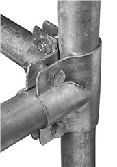 Eckschelle; Dimension: 48 x 48mm:   Stabile Eckschelle zur Befestigung von Rohren im rechten Winkel. Inkl. vier