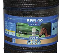 Verstärktes Band RF 40 mm; Farbe: braun:   PREMIUM-Band Für sehr lange Zäune bis 49km. Ideal für Pferde bei schlechten