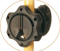 IVABLOC - PREMIUM Ringisolator; VE: Beutel 25 Stk.:   Für Litzen und Drähte  Passend für Pfähle von Ø 8mm bis Ø 14mm  Rutsch- un