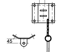 Befestigung für Säulensockel, paarweise:   Einfache Befestigung mit zwei Laschen für Säulensockel Ø300mm. Laschenabsta