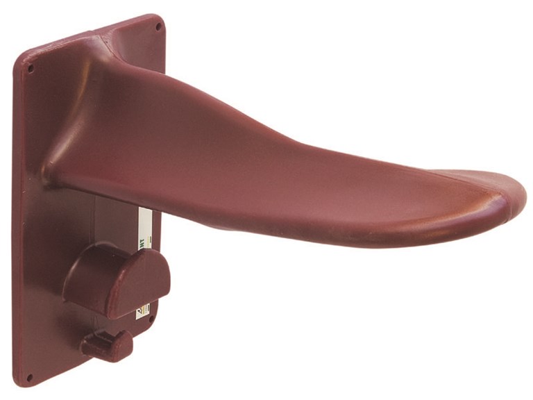 Sattelhalter aus Kunststoff:   Dieser ergonomische Sattelhalter ist der Form des Sattels angepasst. Dadurch